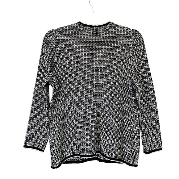 NEW Talbots Tweed Sweater Jacket Women's Size 1X Black White - Picture 2 of 9